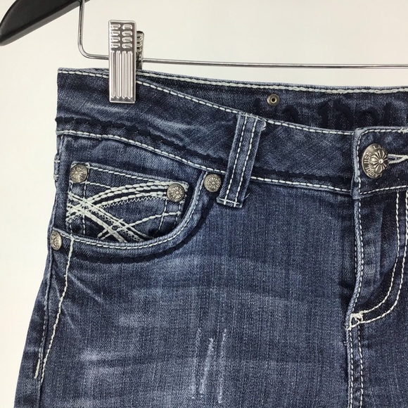 L.A. idol Cropped Dark Blue Wash Jeans, 29 - Picture 4 of 16